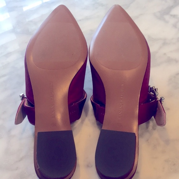 Satin Pointy-Toe Flat with Crystal Buckle 6 1/2 - Picture 3 of 4